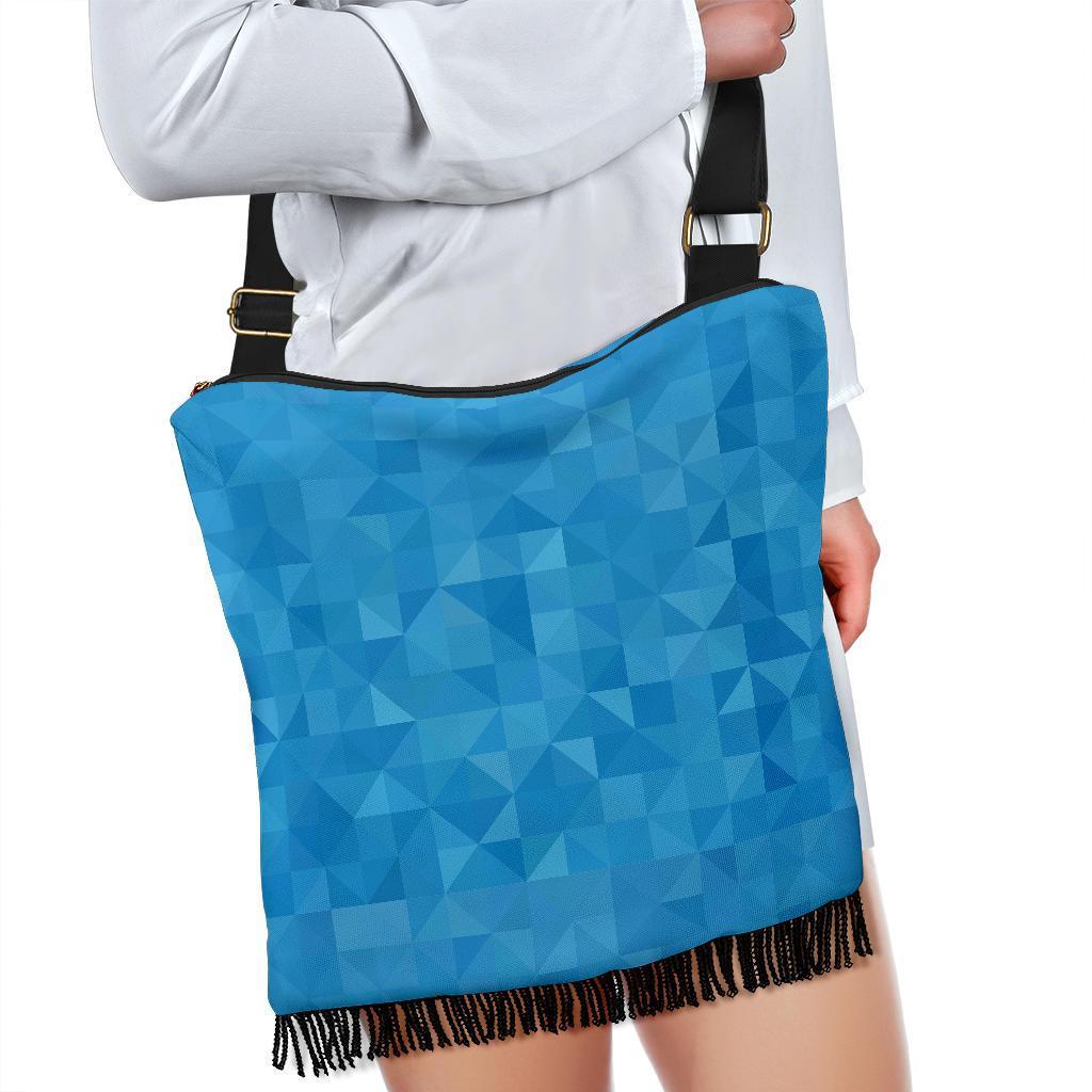 Triangle Blue Pattern Print Crossbody bags-grizzshop