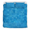 Triangle Blue Pattern Print Duvet Cover Bedding Set-grizzshop