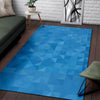 Triangle Blue Pattern Print Floor Mat-grizzshop