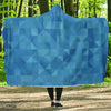 Triangle Blue Pattern Print Hooded Blanket-grizzshop