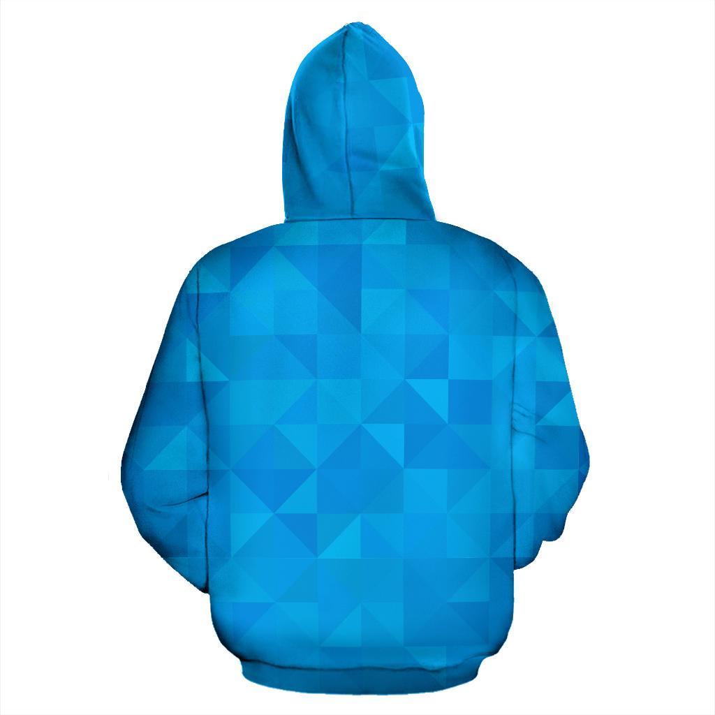 Triangle Blue Pattern Print Men Women Pullover Hoodie-grizzshop