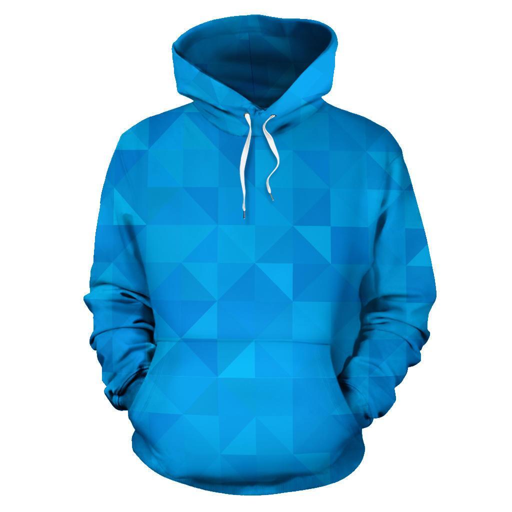 Triangle Blue Pattern Print Men Women Pullover Hoodie-grizzshop