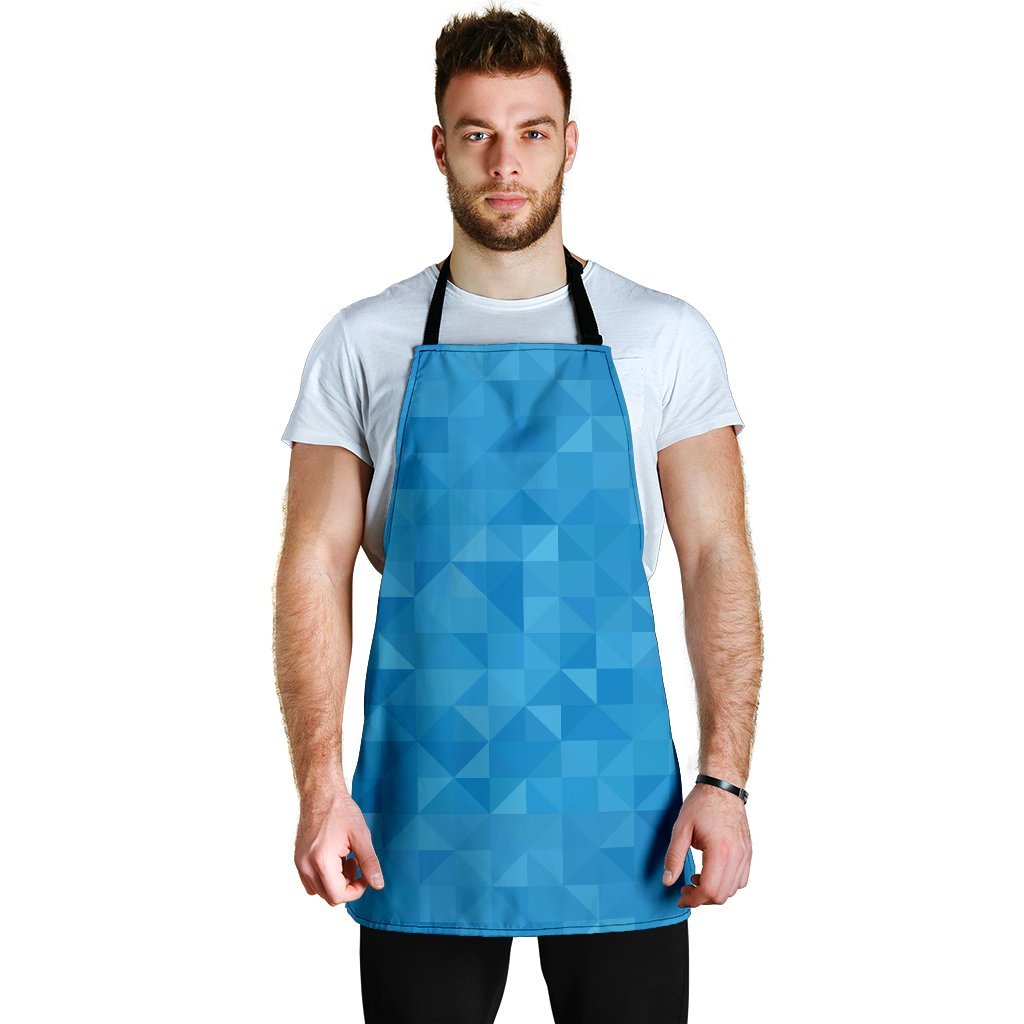Triangle Blue Pattern Print Men's Apron-grizzshop