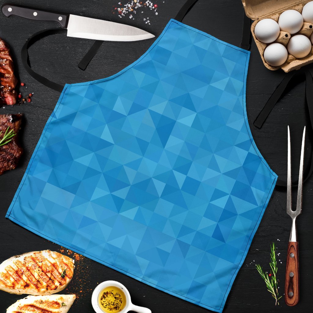Triangle Blue Pattern Print Men's Apron-grizzshop