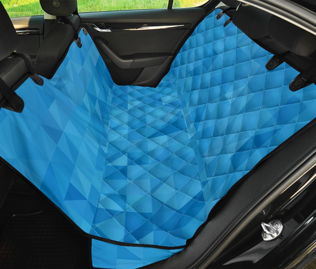 Triangle Blue Pattern Print Pet Car Seat Cover-grizzshop