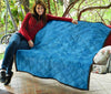 Triangle Blue Pattern Print Quilt-grizzshop