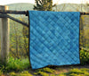 Triangle Blue Pattern Print Quilt-grizzshop