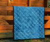 Triangle Blue Pattern Print Quilt-grizzshop