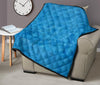 Triangle Blue Pattern Print Quilt-grizzshop