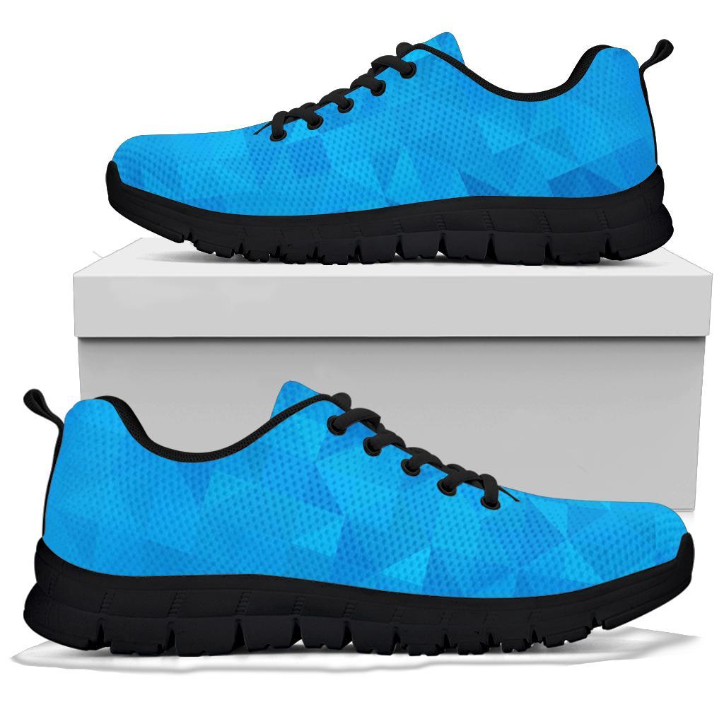 Triangle Blue Pattern Print Sneaker Shoes For Men Women-grizzshop