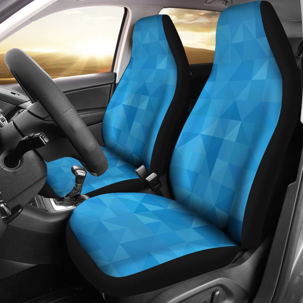 Triangle Blue Pattern Print Universal Fit Car Seat Covers-grizzshop