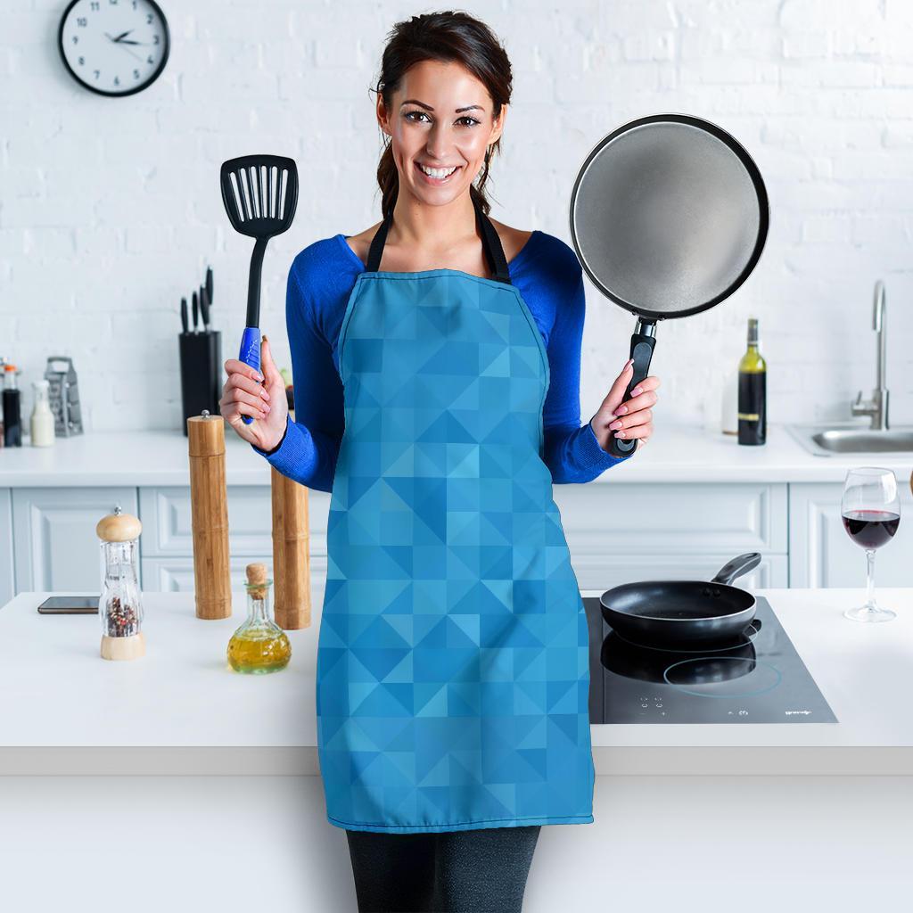 Triangle Blue Pattern Print Women's Apron-grizzshop