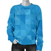 Triangle Blue Pattern Print Women's Sweatshirt-grizzshop