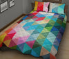 Triangle Colorful Pattern Print Bed Set Quilt-grizzshop