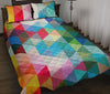 Triangle Colorful Pattern Print Bed Set Quilt-grizzshop