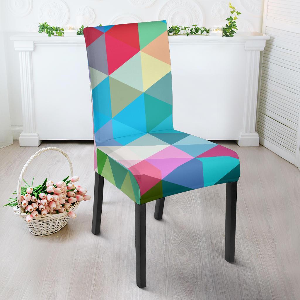 Triangle Colorful Pattern Print Chair Cover-grizzshop