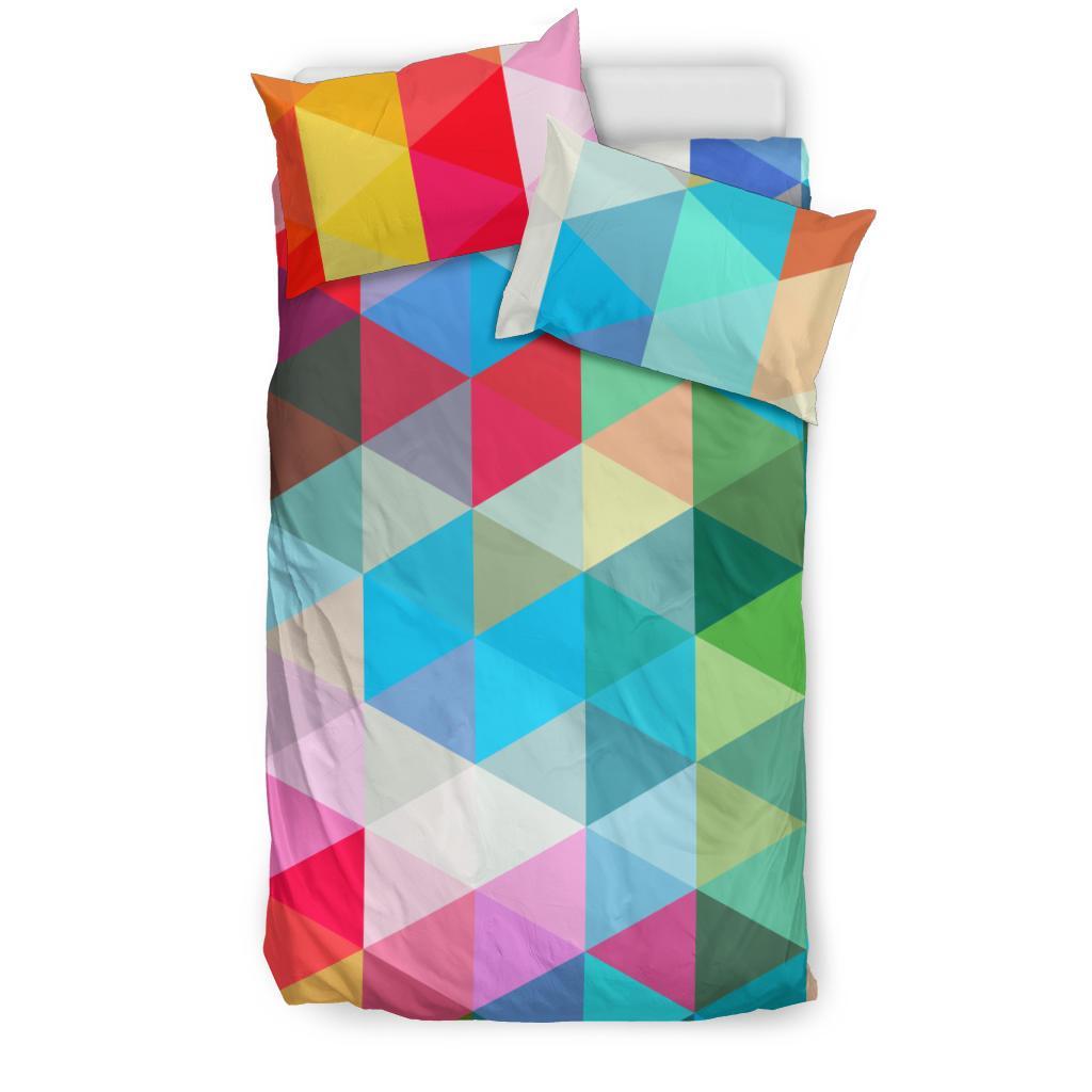 Triangle Colorful Pattern Print Duvet Cover Bedding Set-grizzshop
