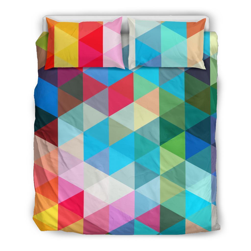 Triangle Colorful Pattern Print Duvet Cover Bedding Set-grizzshop