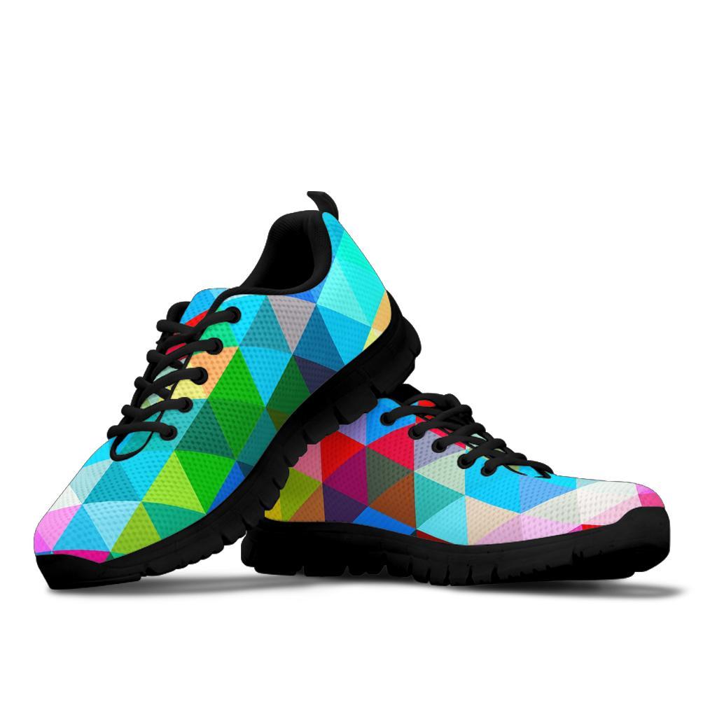 Triangle Colorful Pattern Print Sneaker Shoes For Men Women-grizzshop