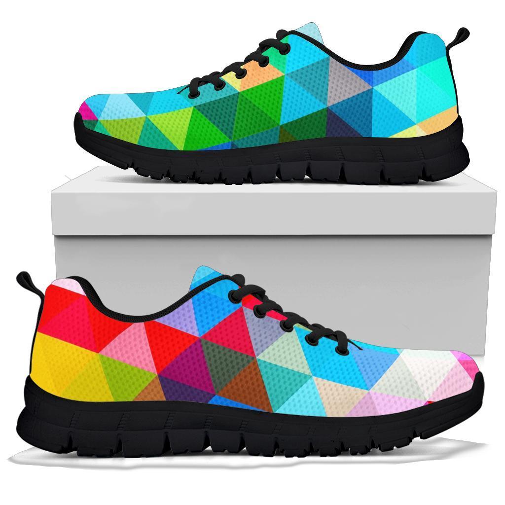 Triangle Colorful Pattern Print Sneaker Shoes For Men Women-grizzshop