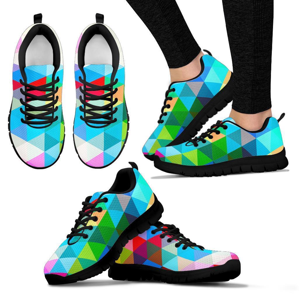 Triangle Colorful Pattern Print Sneaker Shoes For Men Women-grizzshop