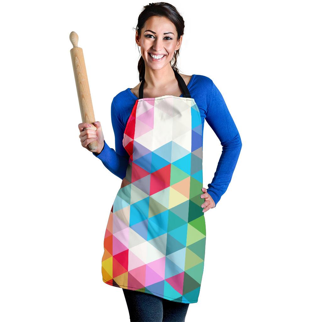 Triangle Colorful Pattern Print Women's Apron-grizzshop