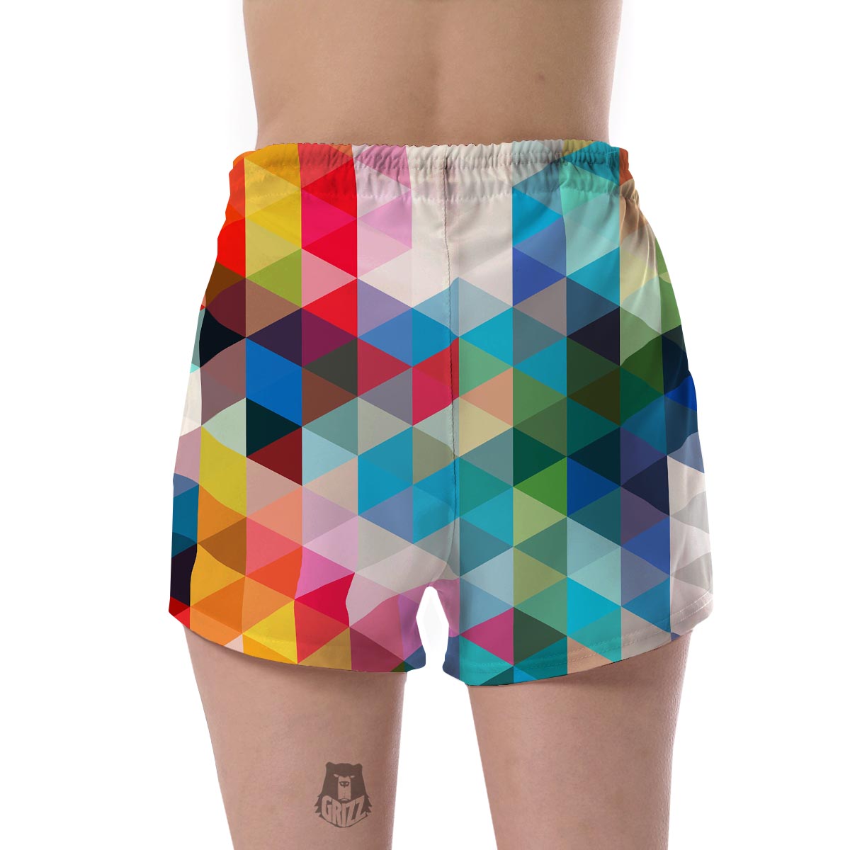 Triangle Colorful Pattern Print Women's Shorts-grizzshop