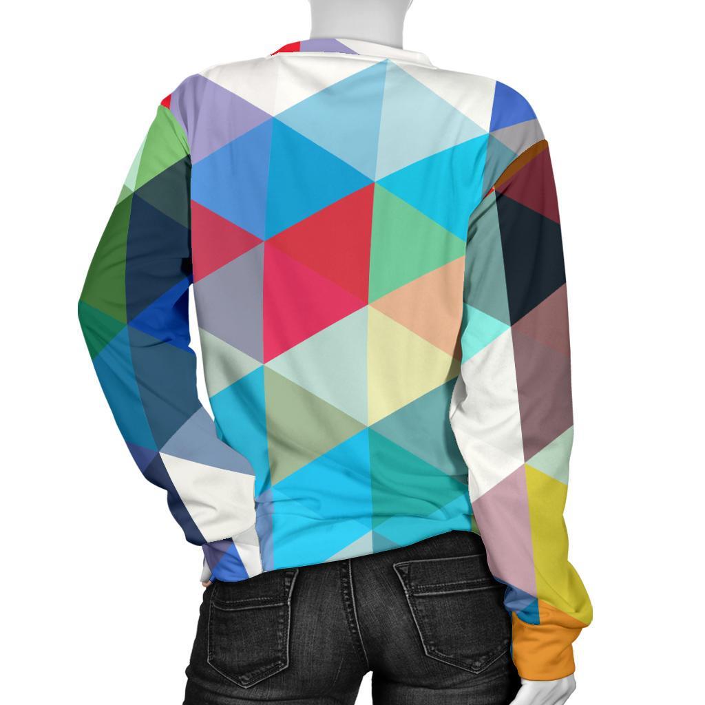 Triangle Colorful Pattern Print Women's Sweatshirt-grizzshop
