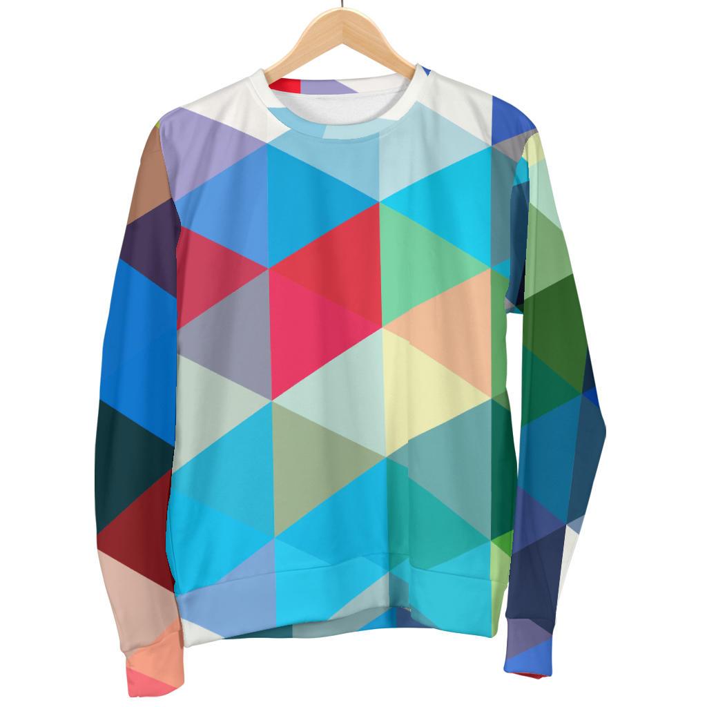 Triangle Colorful Pattern Print Women's Sweatshirt-grizzshop