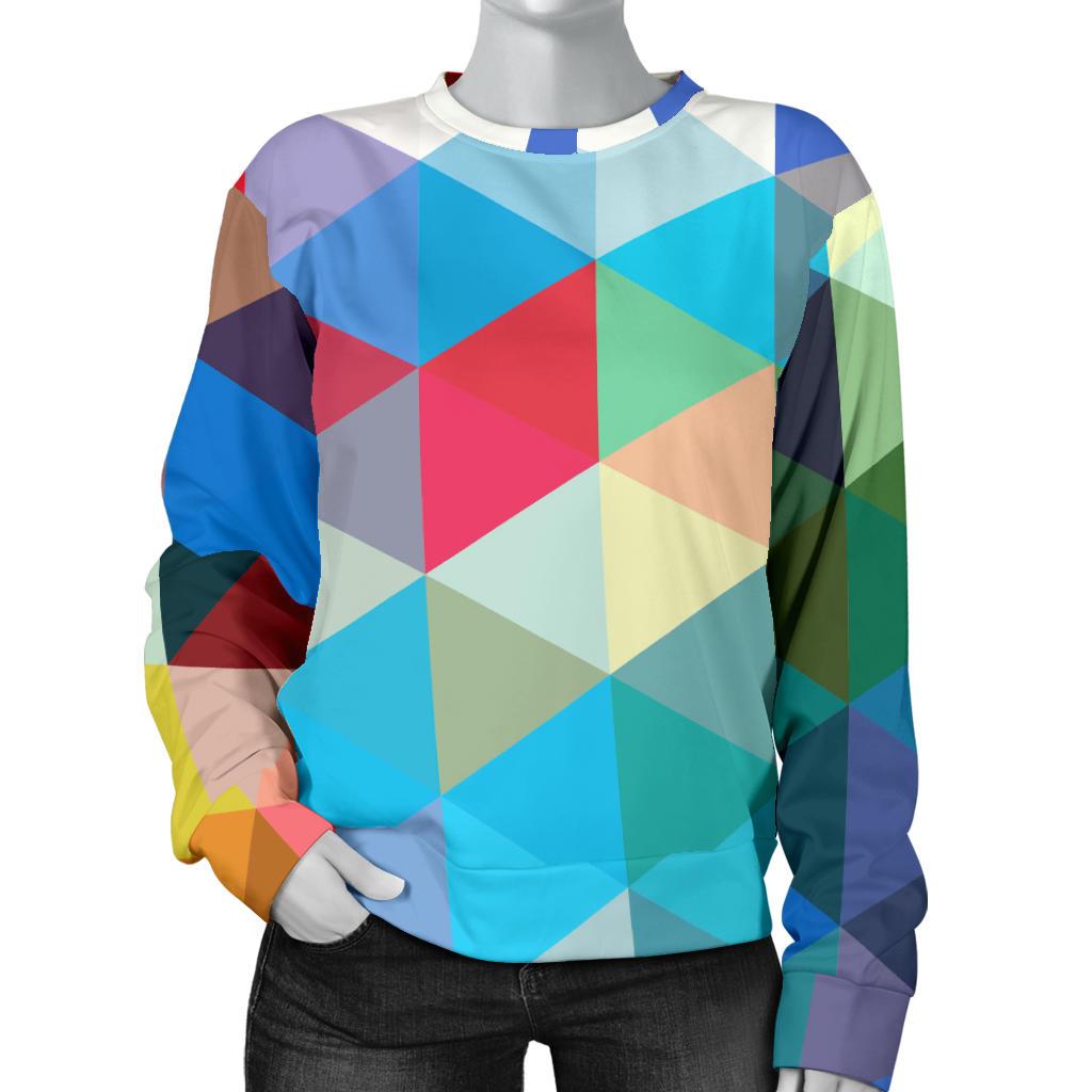 Triangle Colorful Pattern Print Women's Sweatshirt-grizzshop