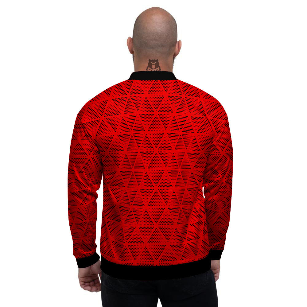 Triangle Dot Geometric Print Pattern Men's Bomber Jacket-grizzshop