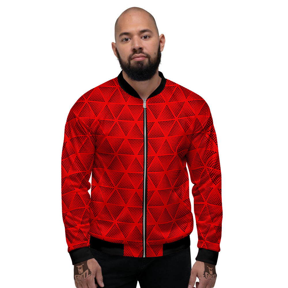 Triangle Dot Geometric Print Pattern Men's Bomber Jacket-grizzshop