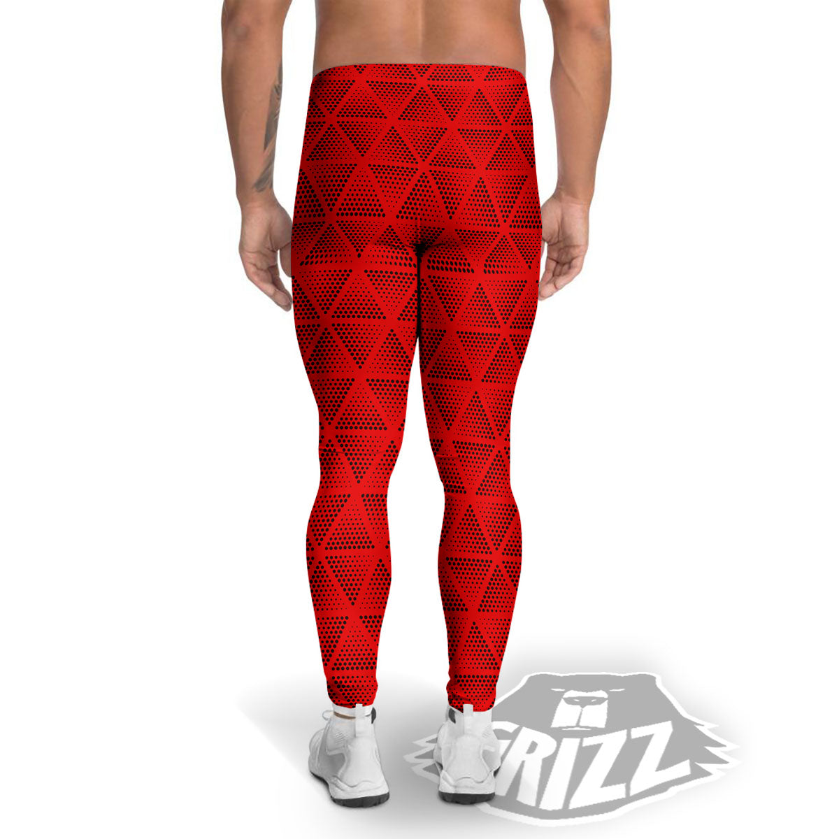 Triangle Dot Geometric Print Pattern Men's Leggings-grizzshop