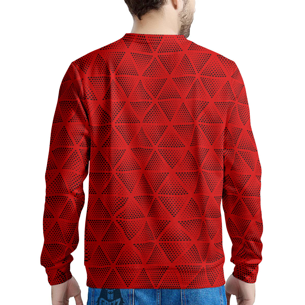 Triangle Dot Geometric Print Pattern Men's Sweatshirt-grizzshop