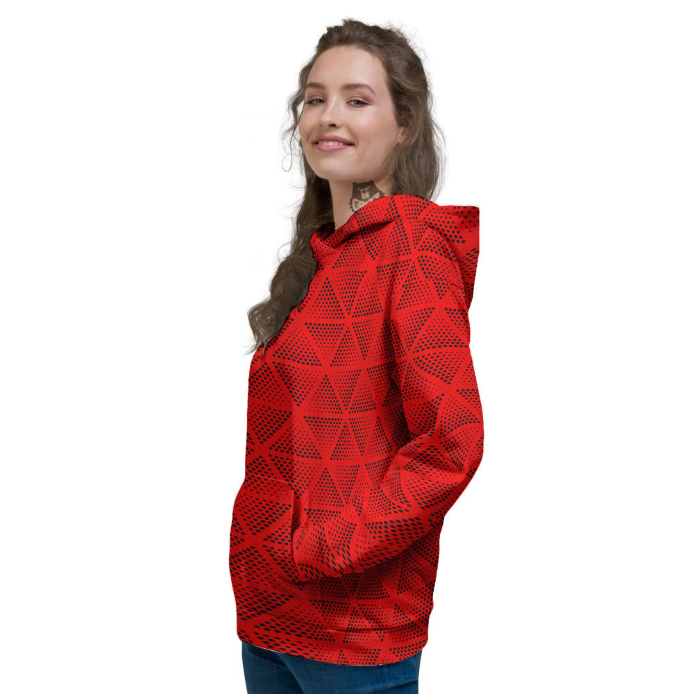 Triangle Dot Geometric Print Pattern Women's Hoodie-grizzshop
