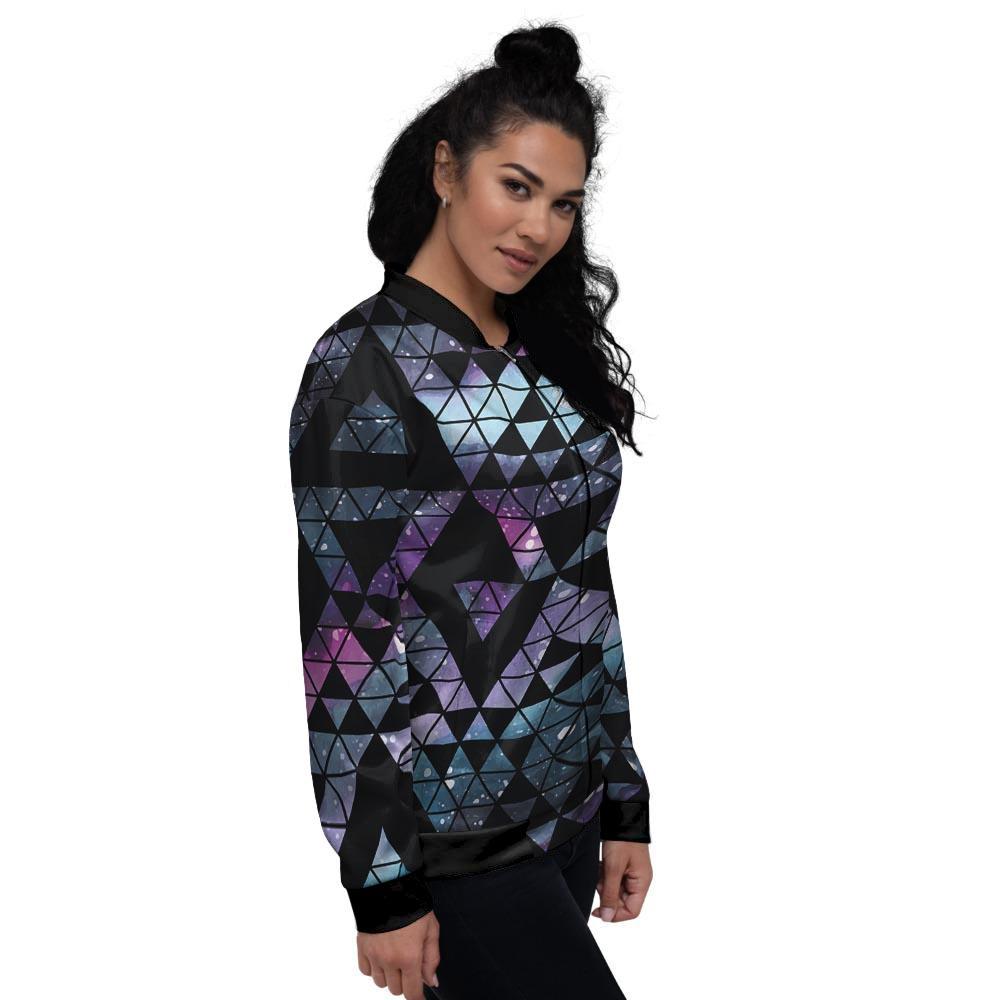 Triangle Galaxy Space Women's Bomber Jacket-grizzshop