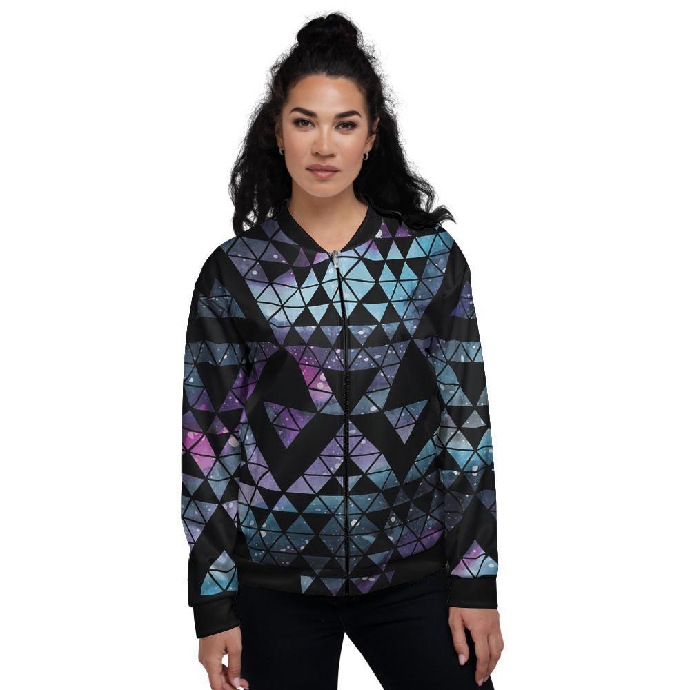 Triangle Galaxy Space Women's Bomber Jacket-grizzshop