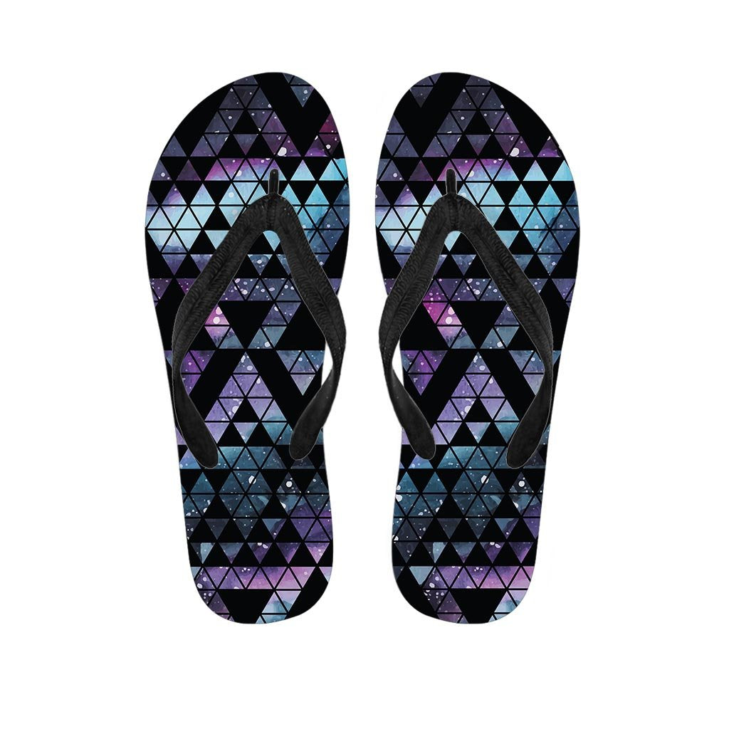 Triangle Galaxy Space Women's Flip Flops-grizzshop