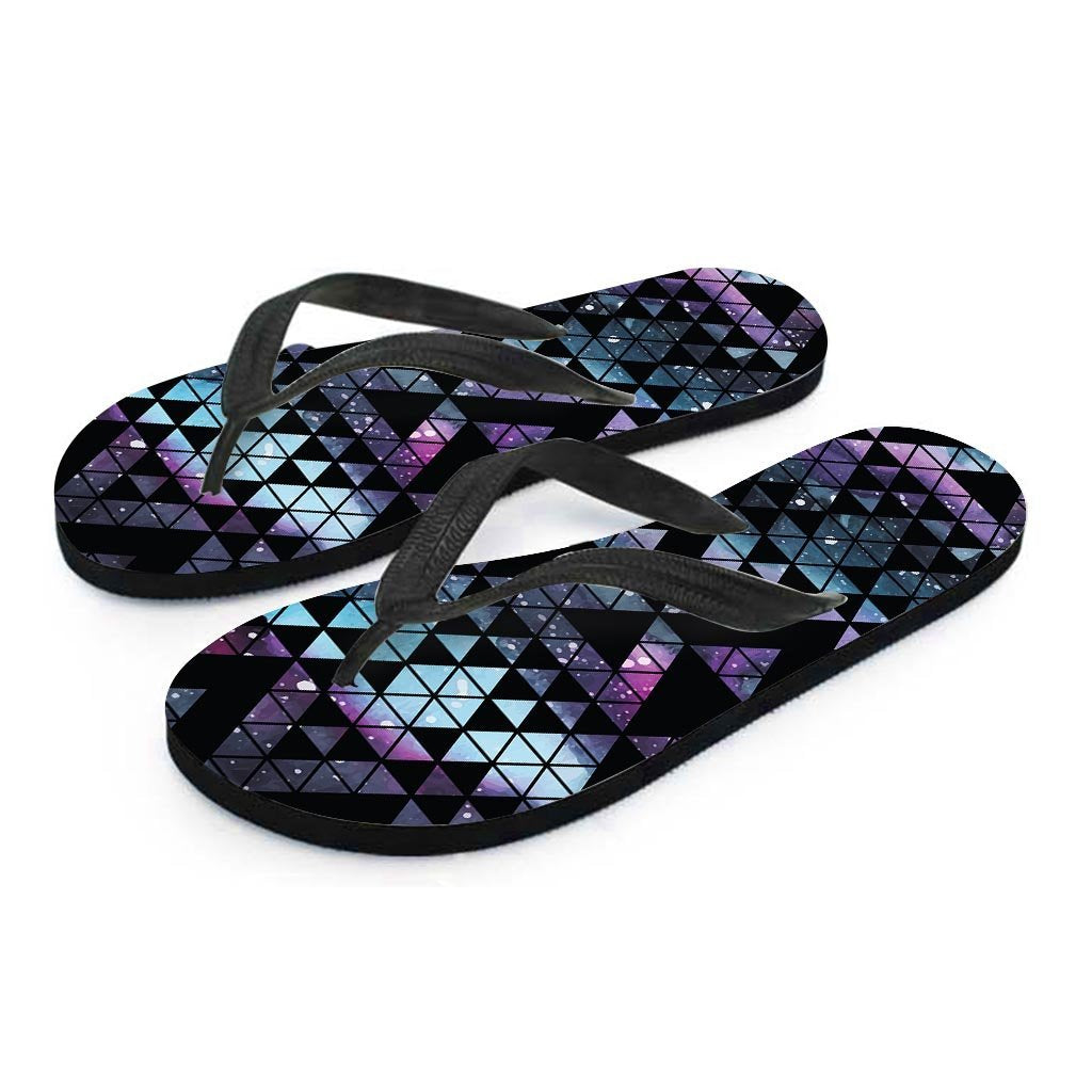 Triangle Galaxy Space Women's Flip Flops-grizzshop