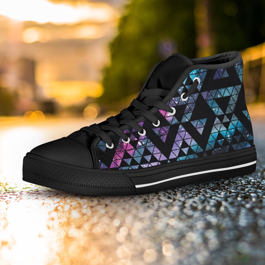 Triangle Galaxy Space Women's High Top Shoes-grizzshop