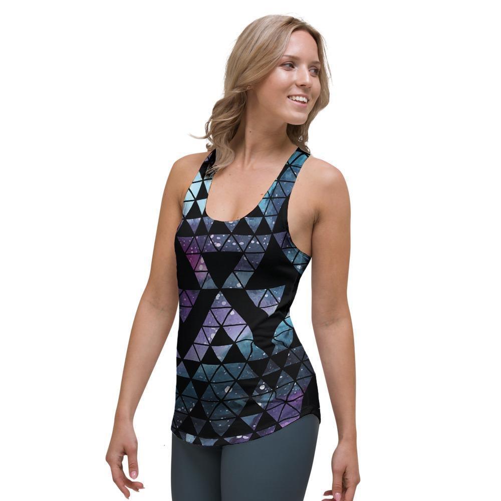 Triangle Galaxy Space Women's Racerback Tank Top-grizzshop