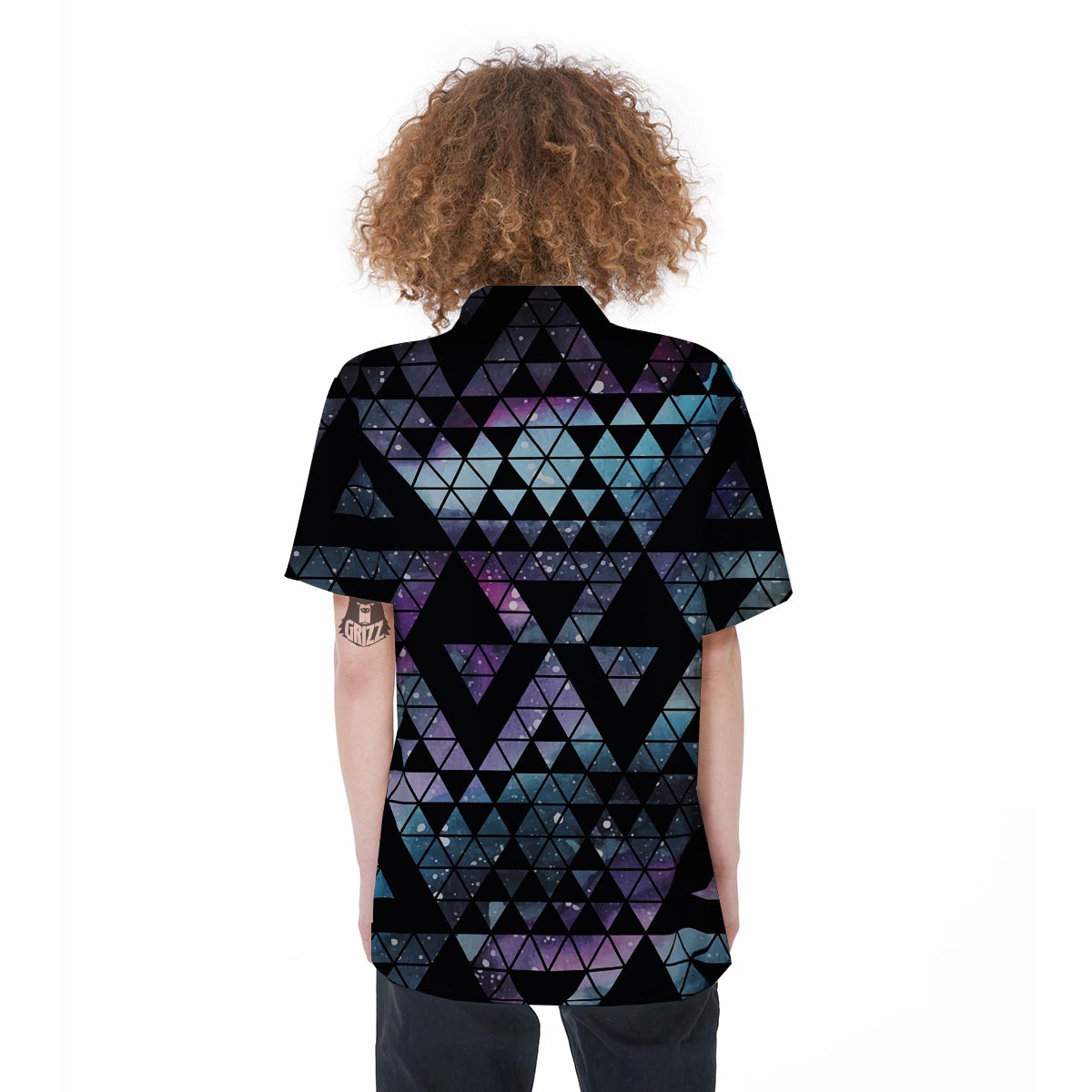 Triangle Galaxy Space Women's Short Sleeve Shirts-grizzshop