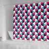 Triangle Pattern Print Bathroom Shower Curtain-grizzshop