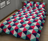 Triangle Pattern Print Bed Set Quilt-grizzshop