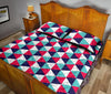 Triangle Pattern Print Bed Set Quilt-grizzshop