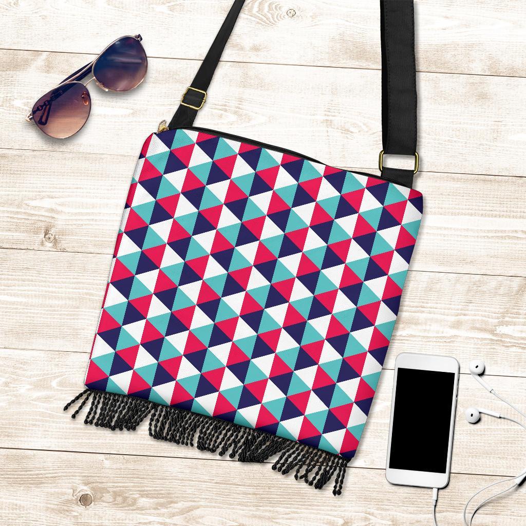 Triangle Pattern Print Crossbody bags-grizzshop