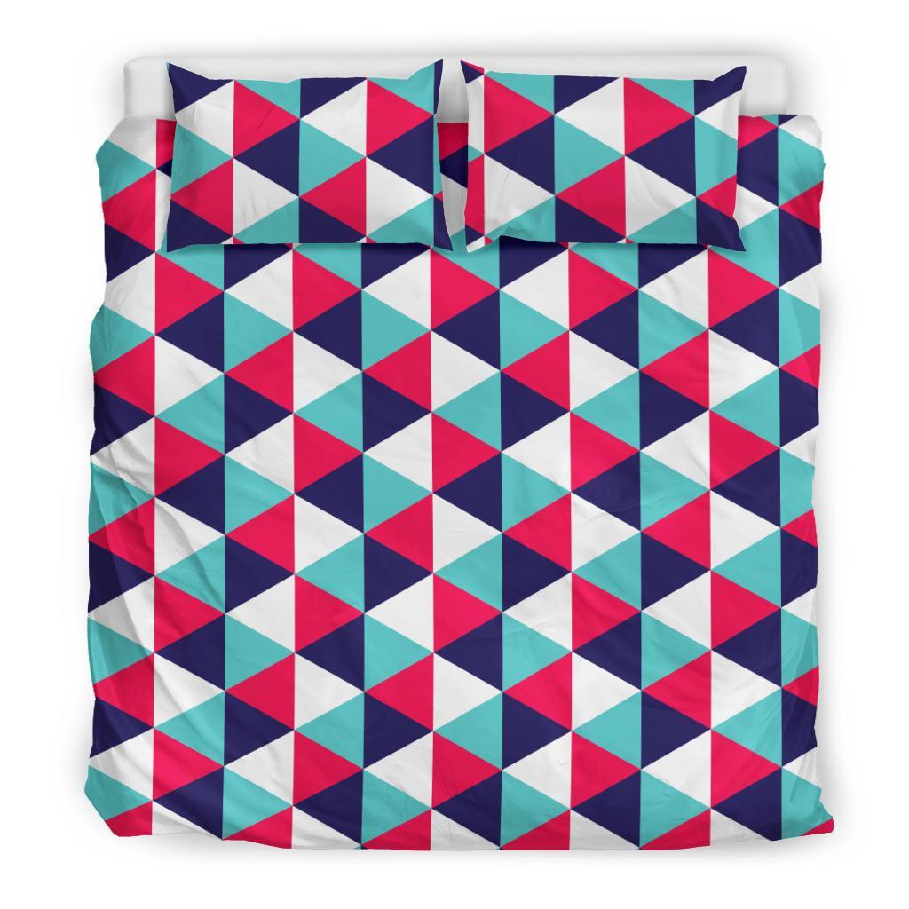 Triangle Pattern Print Duvet Cover Bedding Set-grizzshop