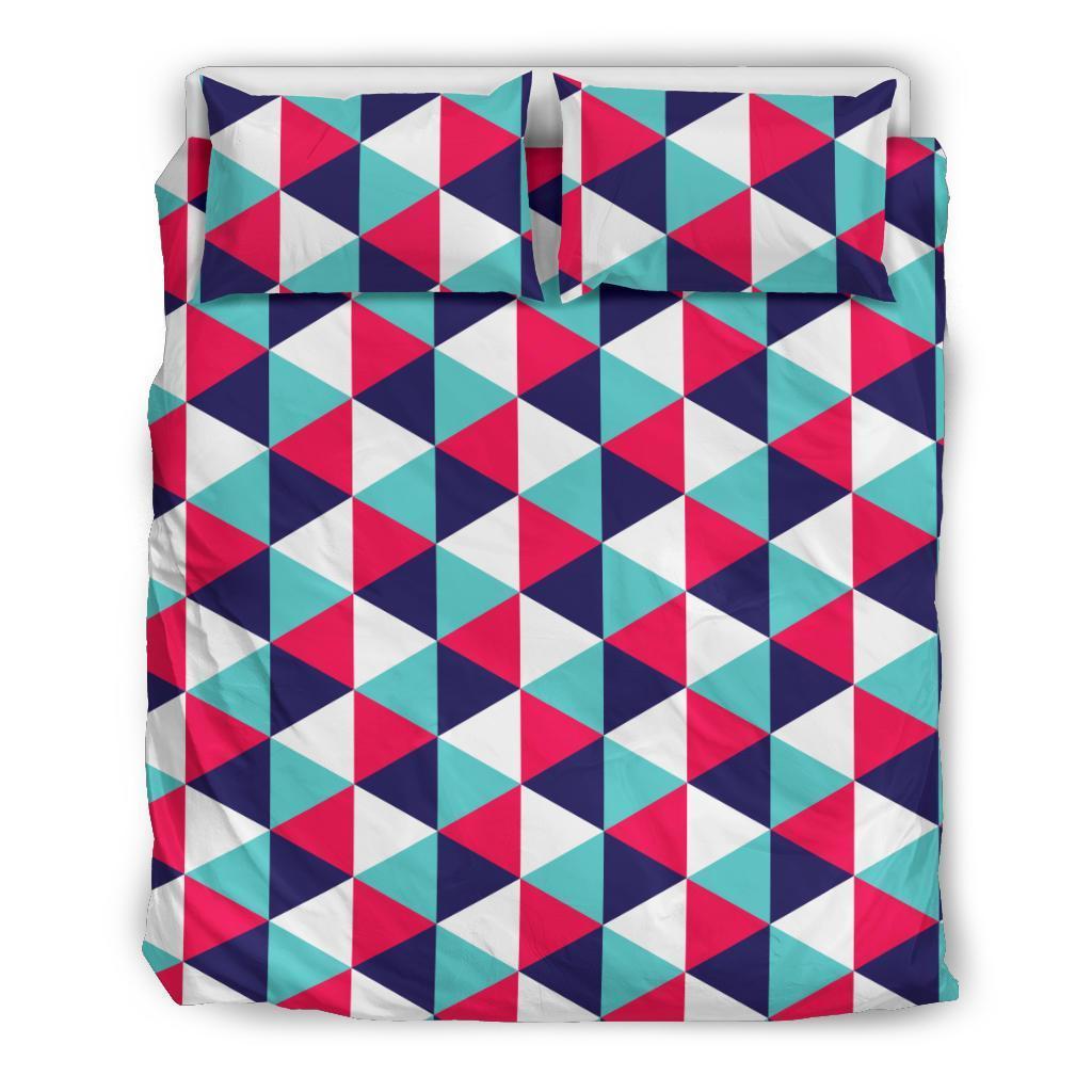 Triangle Pattern Print Duvet Cover Bedding Set-grizzshop