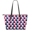 Triangle Pattern Print Leather Tote Bag-grizzshop