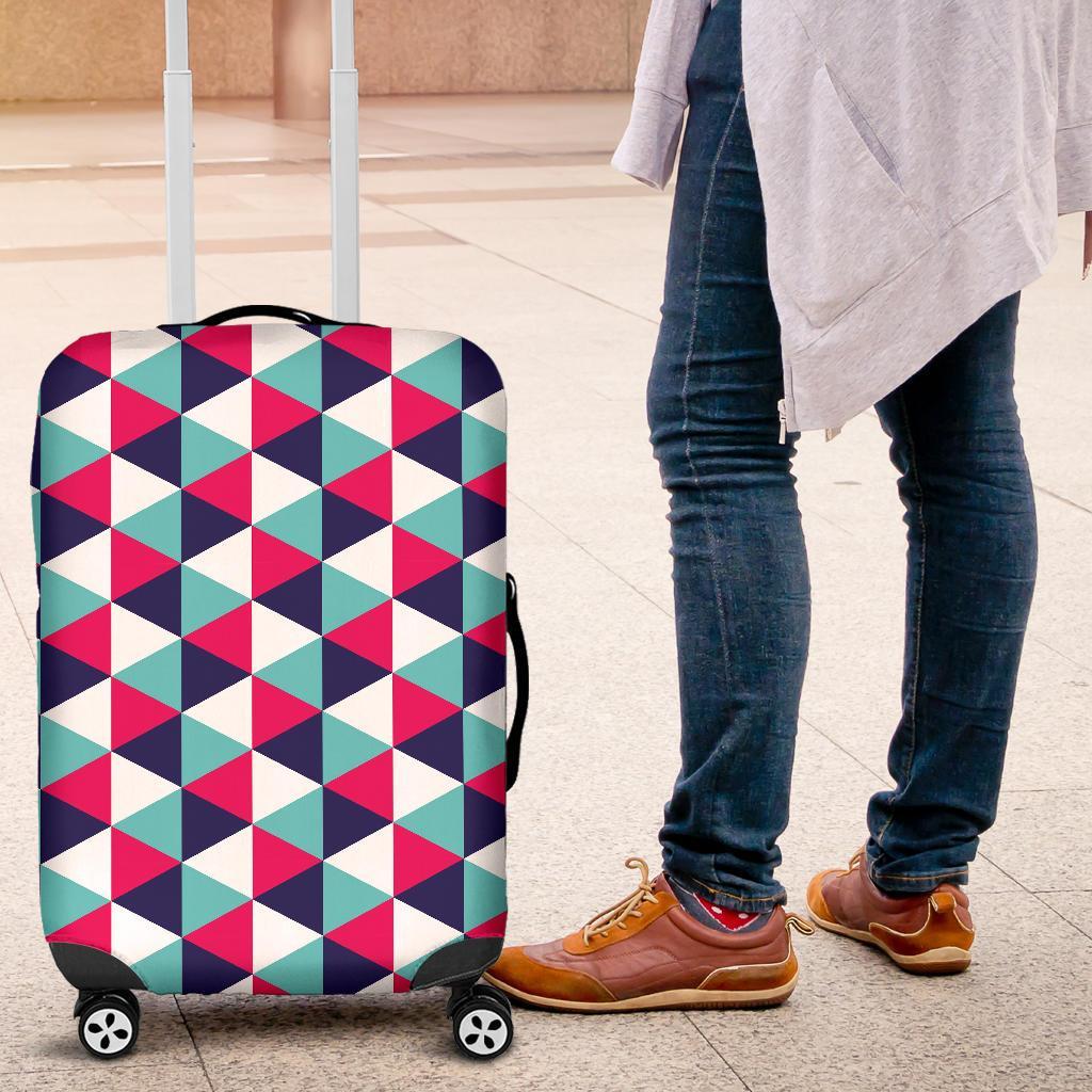 Triangle Pattern Print Luggage Cover Protector-grizzshop